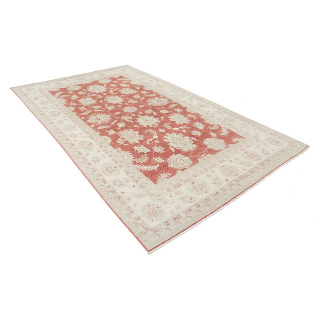 Serenity 6' 6" X 10' 9" Wool Hand-Knotted Rug 6' 6" X 10' 9" (198 X 328) / Red / Ivory