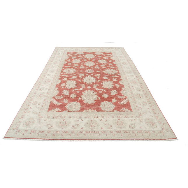 Serenity 6' 6" X 10' 9" Wool Hand-Knotted Rug 6' 6" X 10' 9" (198 X 328) / Red / Ivory