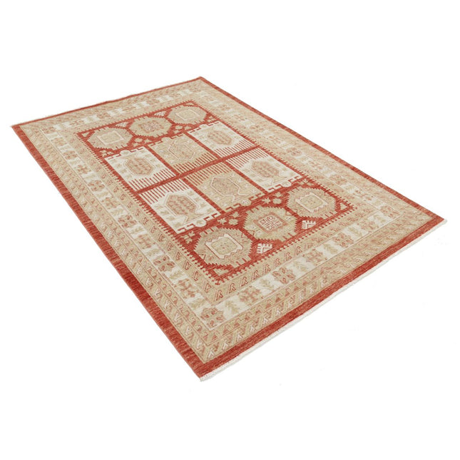 Ziegler 4' 10" X 6' 11" Wool Hand-Knotted Rug 4' 10" X 6' 11" (147 X 211) / Red / Ivory