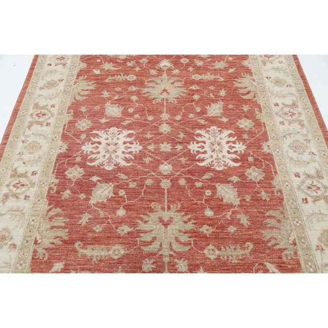 Ziegler 5' 7" X 8' 0" Wool Hand-Knotted Rug 5' 7" X 8' 0" (170 X 244) / Red / Ivory