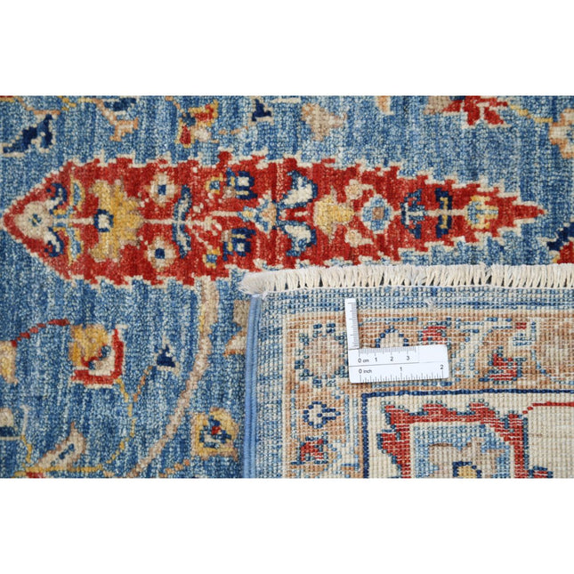 Ziegler 6' 8" X 9' 5" Wool Hand-Knotted Rug 6' 8" X 9' 5" (203 X 287) / Blue / Ivory