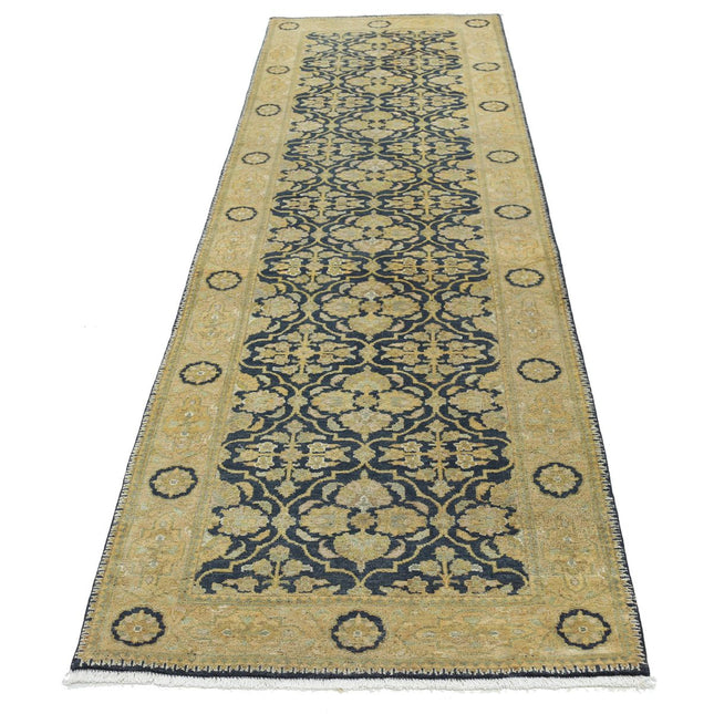 Ziegler 3' 2" X 10' 1" Wool Hand-Knotted Rug 3' 2" X 10' 1" (97 X 307) / Blue / Gold