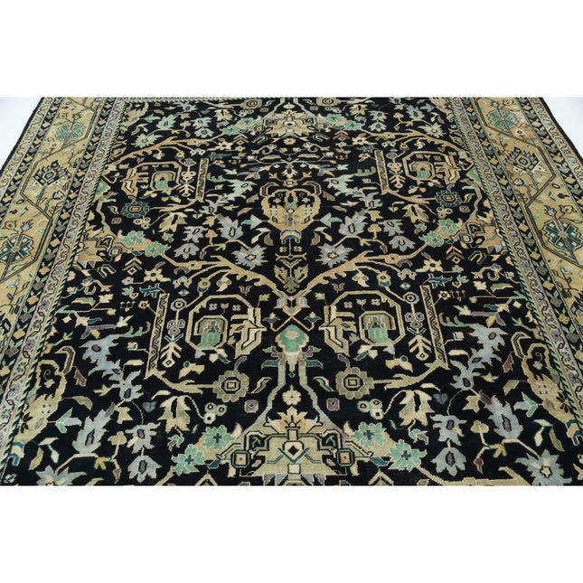 Ziegler 8' 0" X 9' 6" Wool Hand-Knotted Rug 8' 0" X 9' 6" (244 X 290) / Black / Gold