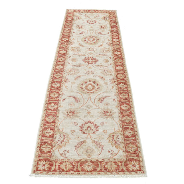 Ziegler 2' 5" X 8' 0" Wool Hand-Knotted Rug 2' 5" X 8' 0" (74 X 244) / Ivory / Red