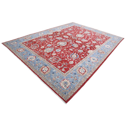Ziegler 8' 11" X 12' 4" Hand Knotted Wool Rug 8' 11" X 12' 4" (272 X 376) / Red / Blue