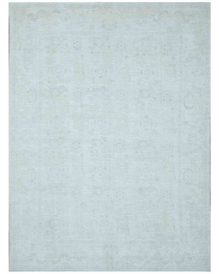 Hand Knotted Oushak Wool Rug 8' 10" X 11' 9"