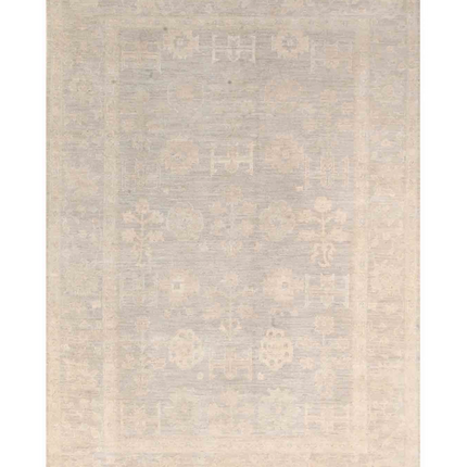 Hand Knotted Oushak Wool Rug 8' 0" X 11' 9"