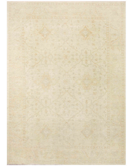 Hand Knotted Oushak Wool Rug 10' 1" X 13' 10"