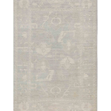 Hand Knotted Oushak Wool Rug 6' 4" X 9' 5"