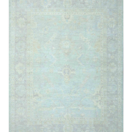 Hand Knotted Oushak Wool Rug 8' 11" X 11' 9"