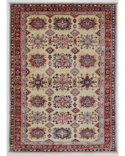 Hand Knotted Kazak Wool Rug 4' 0" X 5' 6"
