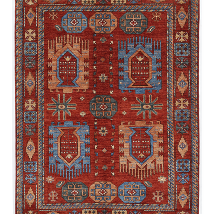 Hand Knotted Humna Wool Rug 6' 11" X 9' 2"