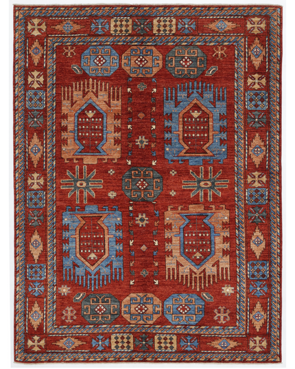 Hand Knotted Humna Wool Rug 6' 11" X 9' 2"