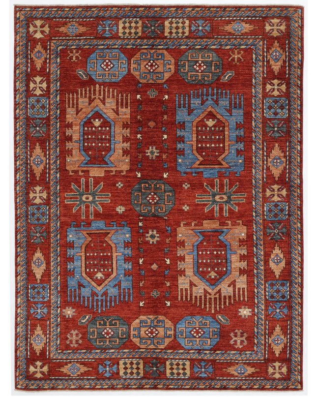 Hand Knotted Humna Wool Rug 6' 11" X 9' 2"