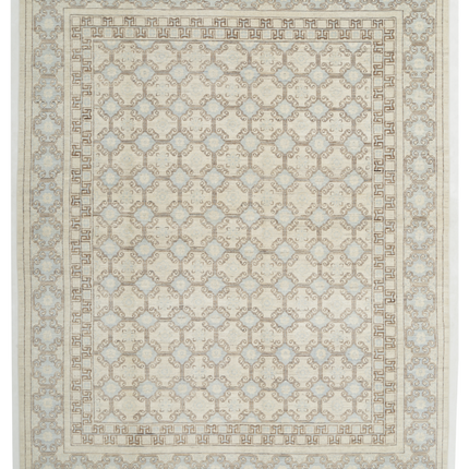 Hand Knotted Khotan Wool Rug 7' 10" X 9' 7"