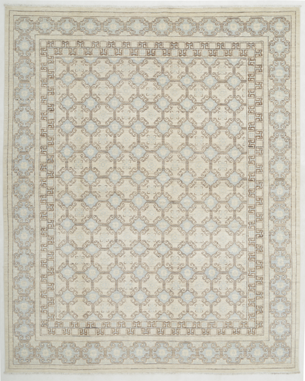 Hand Knotted Khotan Wool Rug 7' 10" X 9' 7"