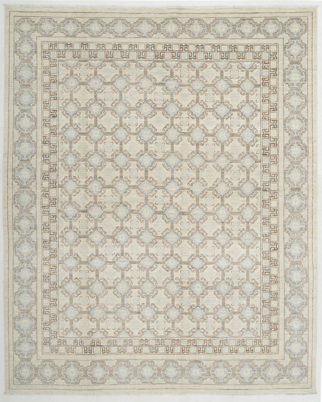 Hand Knotted Khotan Wool Rug 7' 10" X 9' 7"