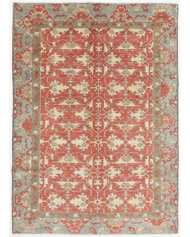 Hand Knotted Ziegler Wool Rug 6' 1" X 8' 7"
