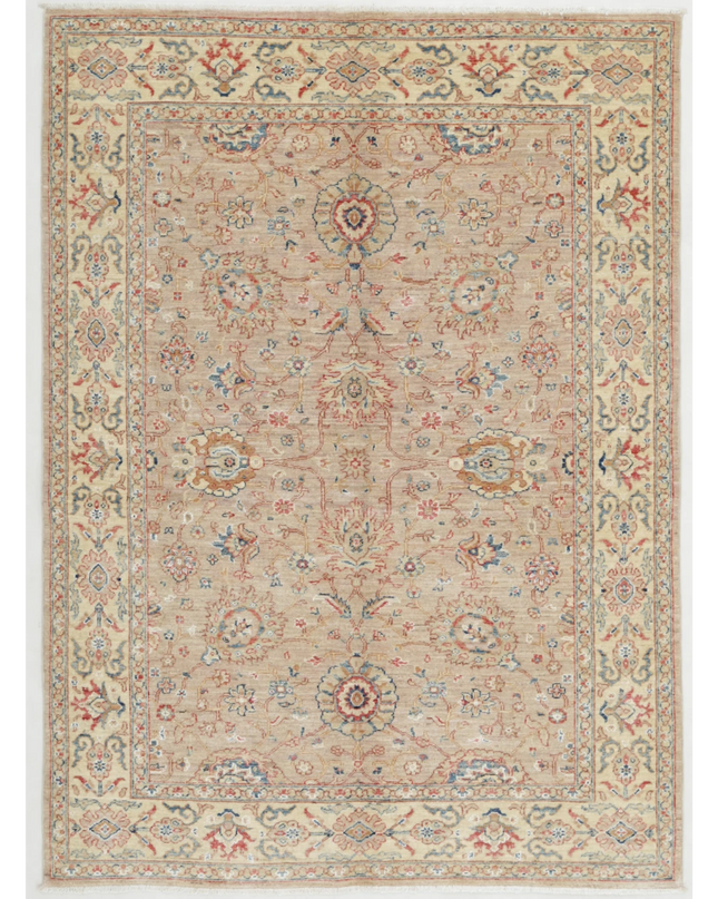 Hand Knotted Ziegler Wool Rug 4' 11" X 6' 9"