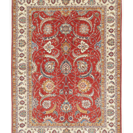 Hand Knotted Ziegler Wool Rug 5' 7" X 7' 8"