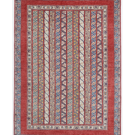 Hand Knotted Shaal Wool Rug 5' 6" X 7' 9"
