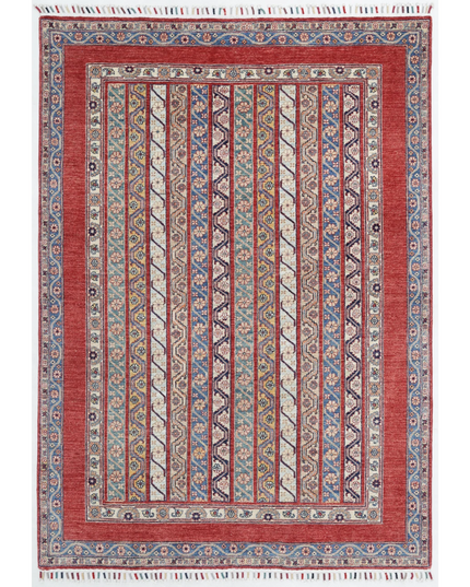 Hand Knotted Shaal Wool Rug 5' 6" X 7' 9"