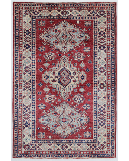 Hand Knotted Kazak Wool Rug 3' 10" X 5' 11"