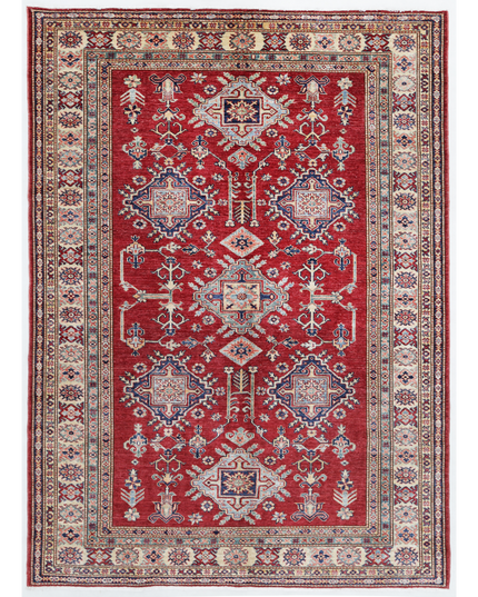 Hand Knotted Kazak Wool Rug 5' 6" X 7' 9"