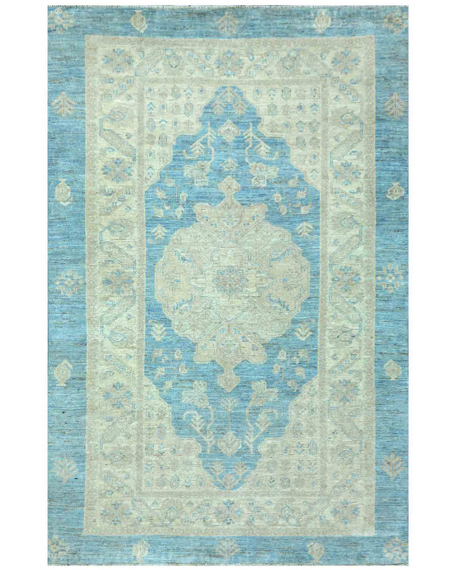 Hand Knotted Serenity Wool Rug 4' 1" X 6' 3"