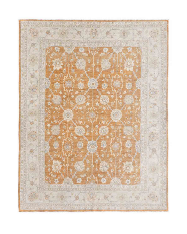 Hand Knotted Ziegler Wool Rug 8' 0" X 10' 1"