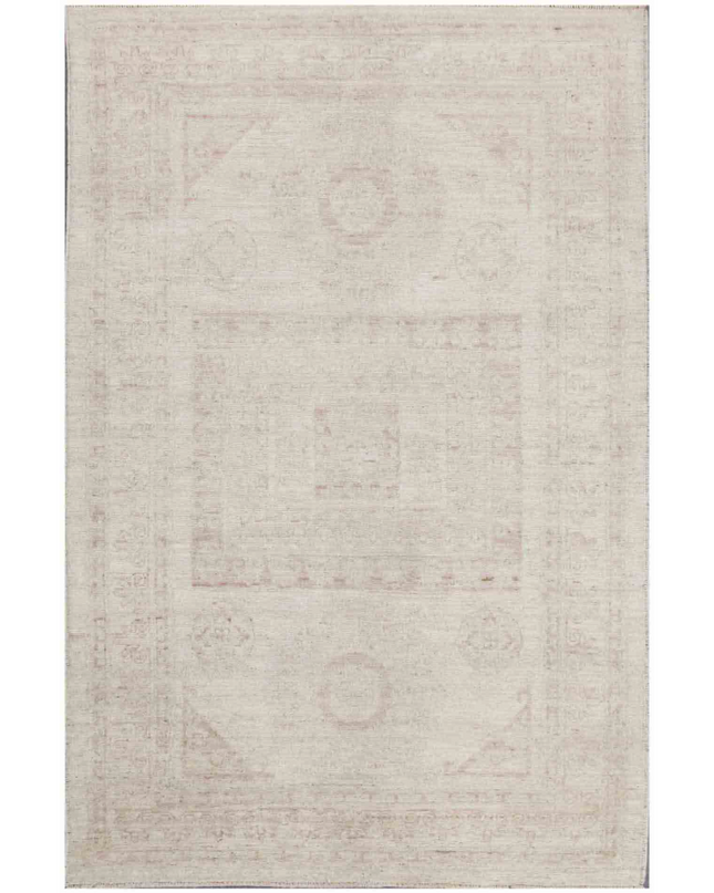 Hand Knotted Oushak Wool Rug 3' 11" X 6' 1"
