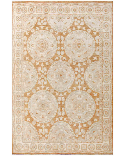 Hand Knotted Oushak Wool Rug 6' 7" X 9' 11"