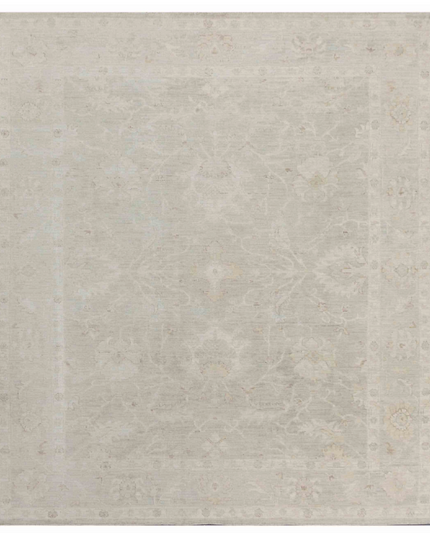 Hand Knotted Oushak Wool Rug 8' 8" X 10' 1"