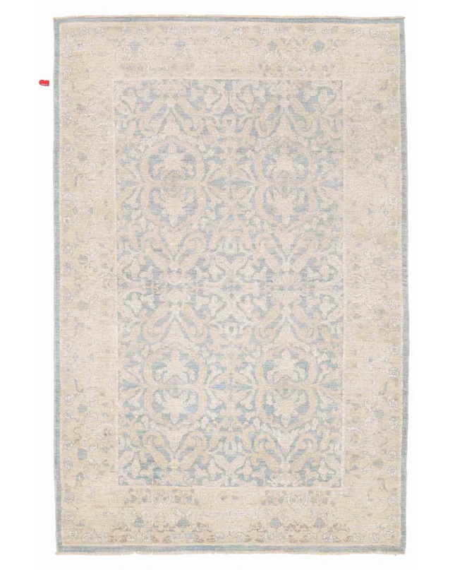 Hand Knotted Ziegler Wool Rug 4' 2" X 6' 3"