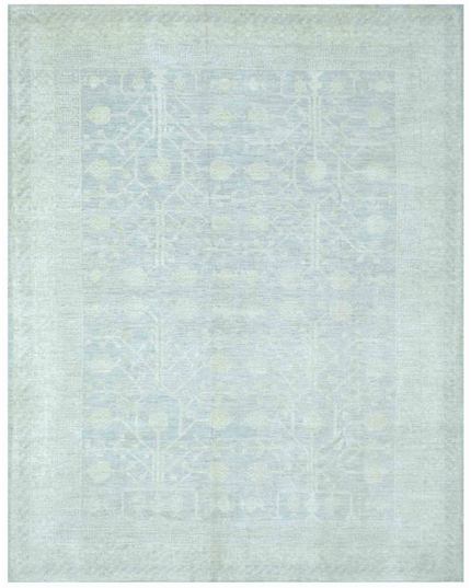 Hand Knotted Oushak Wool Rug 9' 1" X 11' 6"