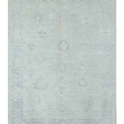 Hand Knotted Oushak Wool Rug 9' 1" X 11' 10"