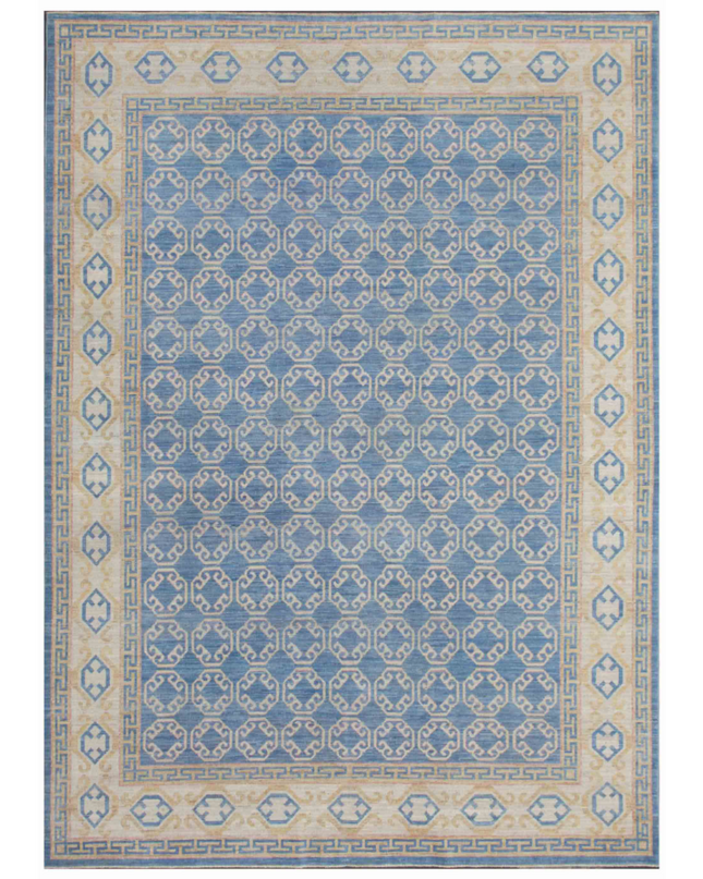 Hand Knotted Khotan Wool Rug 8' 10" X 12' 2"