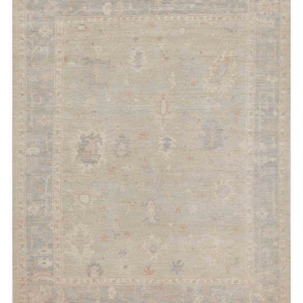 Hand Knotted Oushak Wool Rug 8' 2" X 10' 1"