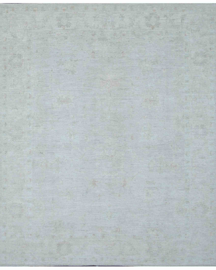 Hand Knotted Oushak Wool Rug 8' 4" X 9' 10"
