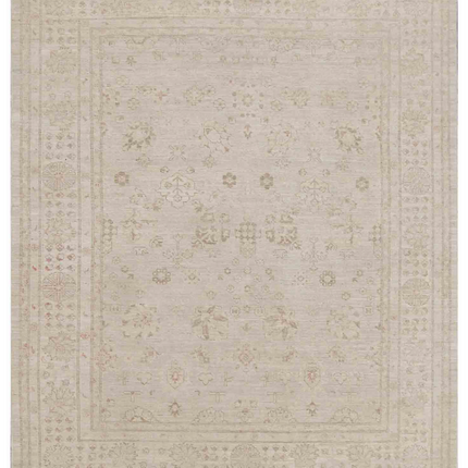 Hand Knotted Oushak Wool Rug 7' 11" X 9' 7"