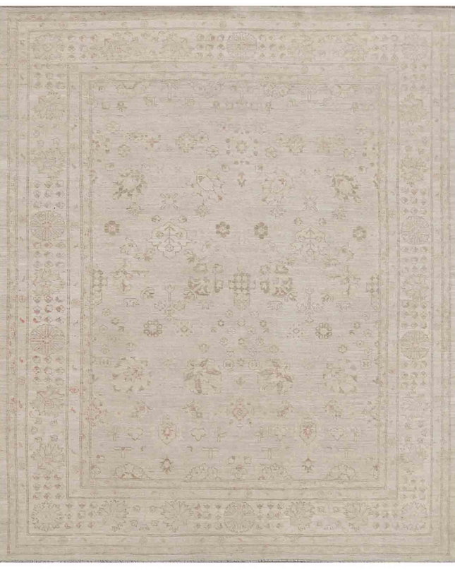 Hand Knotted Oushak Wool Rug 7' 11" X 9' 7"