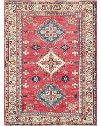 Hand Knotted Kazak Wool Rug 5' 9" X 7' 9"