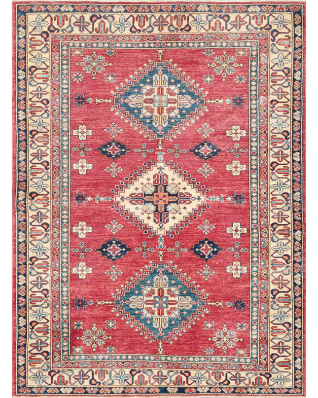 Hand Knotted Kazak Wool Rug 5' 9" X 7' 9"