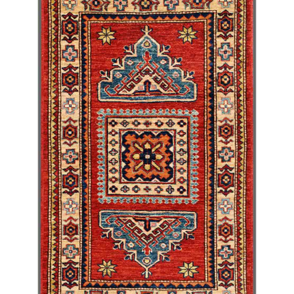 Hand Knotted Kazak Wool Rug 2' 8" X 4' 3"