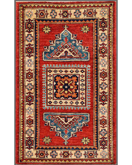 Hand Knotted Kazak Wool Rug 2' 8" X 4' 3"