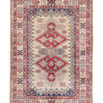 Hand Knotted Kazak Wool Rug 4' 9" X 6' 7"