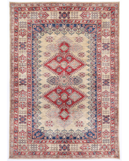 Hand Knotted Kazak Wool Rug 4' 9" X 6' 7"
