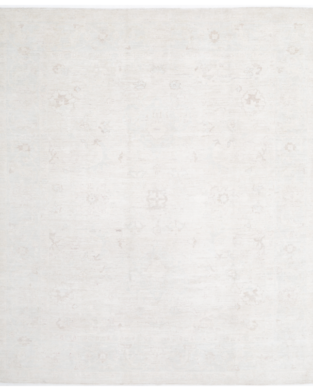 Hand Knotted Oushak Wool Rug 8' 1" X 9' 6"