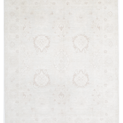 Hand Knotted Oushak Wool Rug 7' 9" X 9' 9"