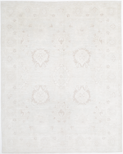 Hand Knotted Oushak Wool Rug 7' 9" X 9' 9"